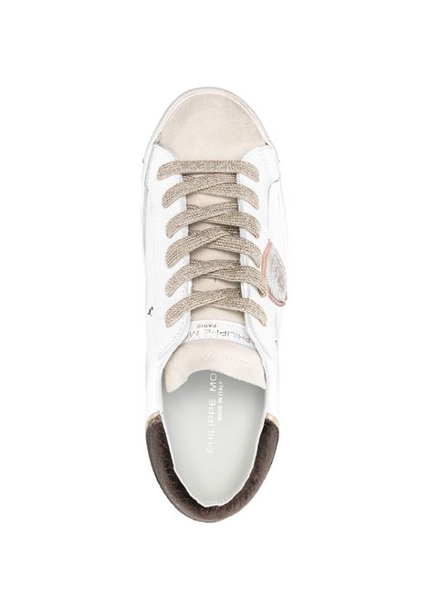 Sneakers Prsx Bianche, Oro e Marroni PHILIPPE MODEL | PRLDXE05