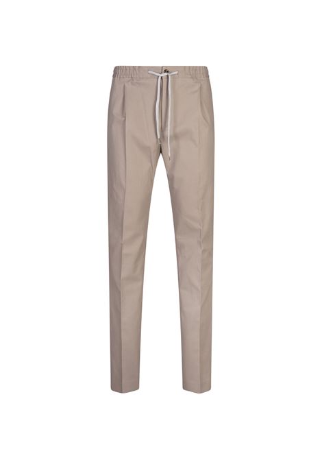 Slim Fit Drawstring Trousers in Sand Cashmere Blend PT TORINO | TSCNZA0CL1-SD550120