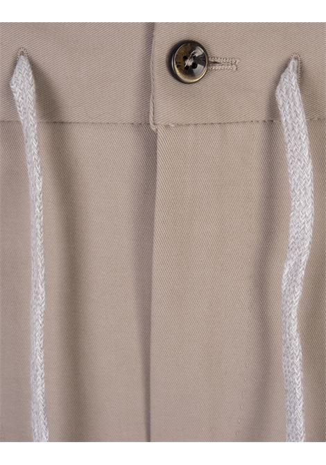 Slim Fit Drawstring Trousers in Sand Cashmere Blend PT TORINO | TSCNZA0CL1-SD550120