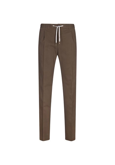 Pantaloni Slim Fit Con Coulisse In Misto Cashmere Marrone PT TORINO | TSCNZA0CL1-SD550150