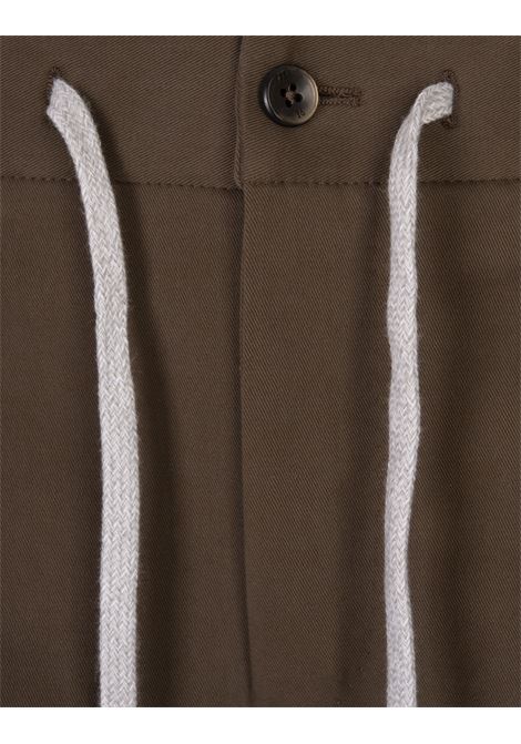 Slim Fit Drawstring Trousers in Brown Cashmere Blend PT TORINO | TSCNZA0CL1-SD550150