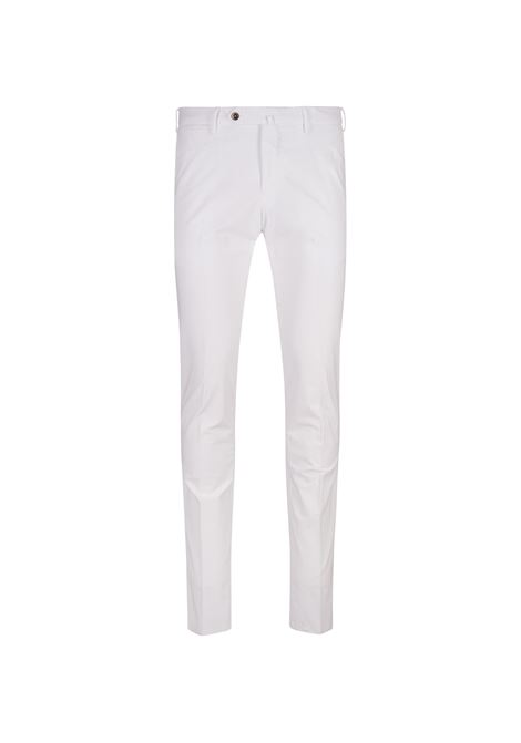 PT TORINO Pantaloni Slim Fit In Tricotina Stretch Bianca - PT TORINO