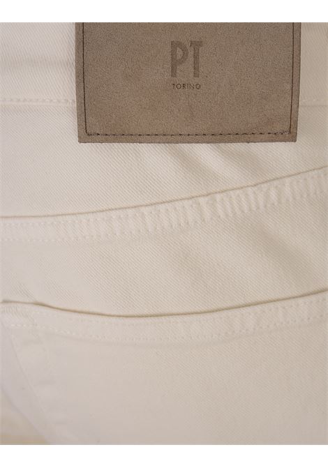 White Slim Fit Cotton and Lyocell Trousers PT05 | PP05Z0-TU96T0H015