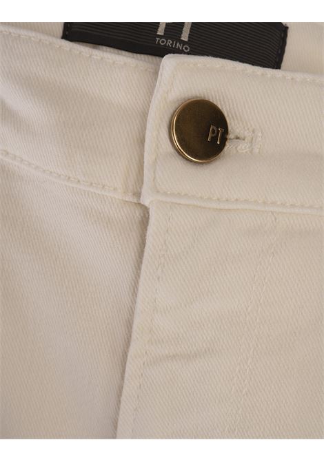 White Slim Fit Cotton and Lyocell Trousers PT05 | PP05Z0-TU96T0H015