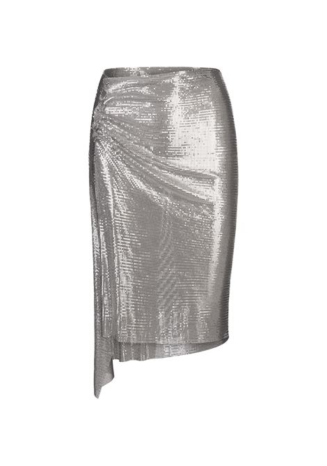 Silver Draped Midi Skirt In Chainmail RABANNE | 19EIJU015MH0062P040