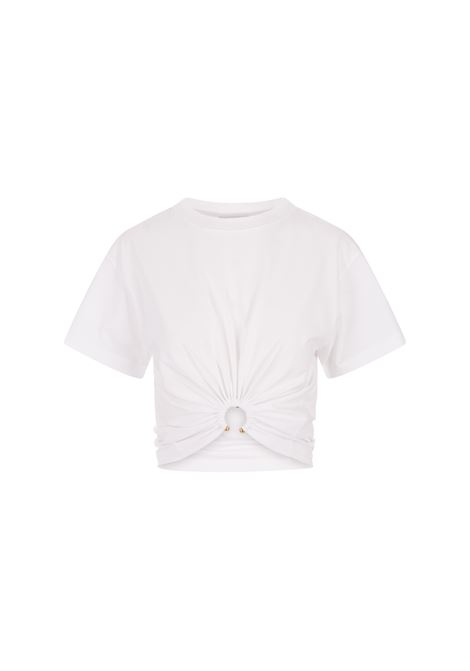 White Crop T-Shirt With Ring Detail RABANNE | 23AJTO539CO0485P109