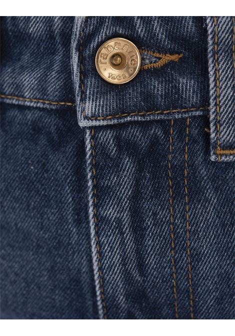 Dark Blue Denim Baggy Jeans With Medals RABANNE | 24ACPA392C00524P464
