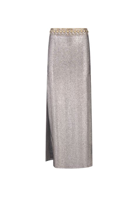 Silver Long Skirt With Gold Studs RABANNE | 24AJJU602VI0369P040