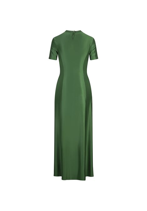 Long Draped Dress In Green Stretch Satin RABANNE | 24AJR0886VI0267P922