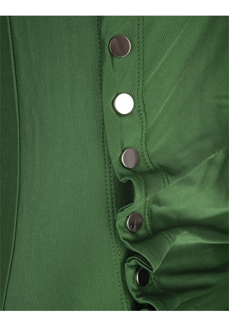 Abito Lungo Drappeggiato In Satin Stretch Verde RABANNE | 24AJR0886VI0267P922