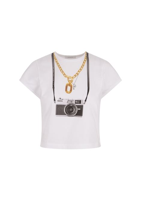 T-Shirt Corta Bianca Con Stampa Grafica RABANNE | 24AJTE169C00534P100