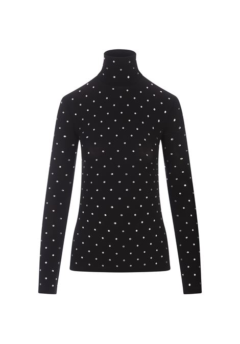 Black Turtleneck With All-Over Crystals RABANNE | 24AJTO618CU0014P001