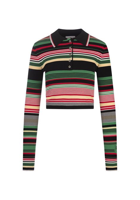 Multicolor Striped Polo Style Top RABANNE | 24AMPU282ML0297M630