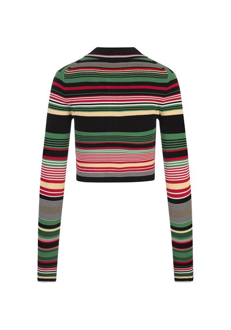 Multicolor Striped Polo Style Top RABANNE | 24AMPU282ML0297M630