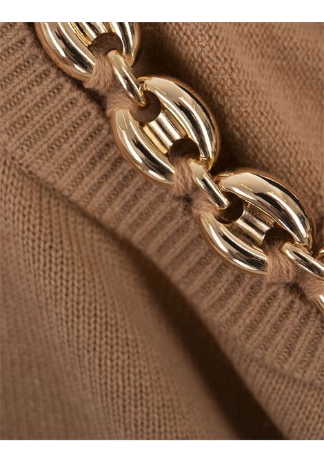 Camel Wool and Cashmere Sweater with Chain RABANNE | 24AMPU294ML0239P830