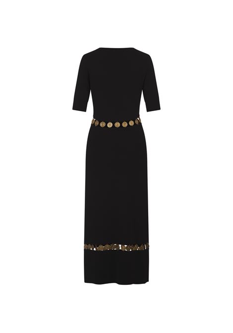 Black Knitted Long Dress With Medals RABANNE | 24AMR0848ML0293P001