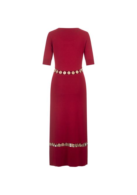 Red Knitted Long Dress With Medals RABANNE | 24AMR0848ML0293P608