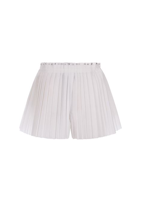 White Pleated Shorts With Studs RABANNE | 24ECLI036C00450P100