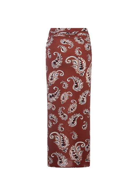 Red Printed Long Skirt With Knot RABANNE | 24FJJU544VI0316V176