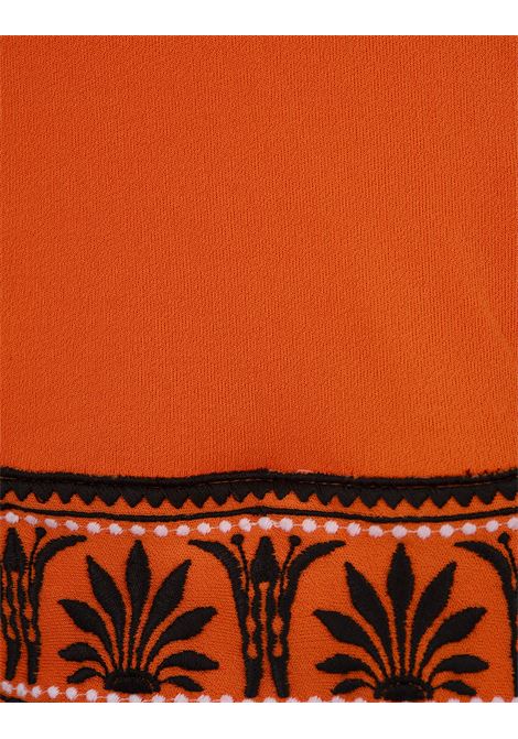 Orange Short Dress With Bare Shoulders and Printed Hemline RABANNE | 24FJR0799VI0367P841