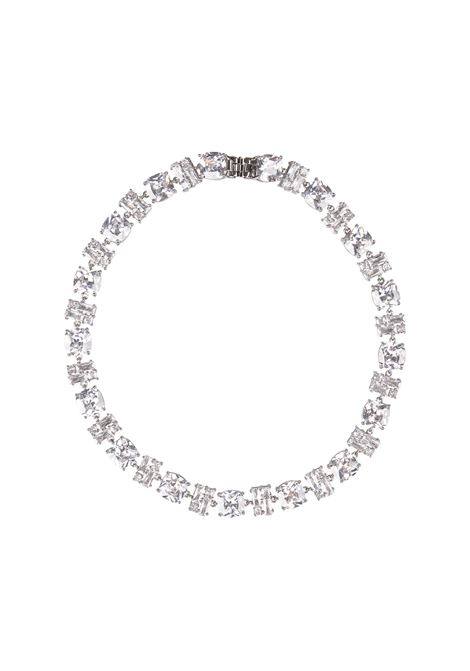 Silver Brass Choker With Crystals RABANNE | 24HBB0403MET707M064