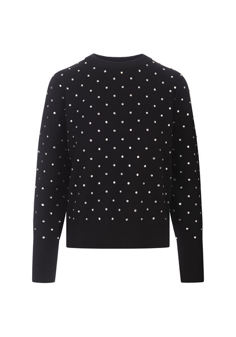 Black Pullover With Crystals All-Over RABANNE | 24PMPU252ML0264P001