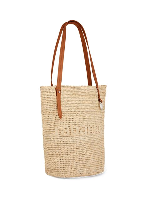 Natural Raffia Tote Bag With Logo RABANNE | 24PSS0438NAT016P253