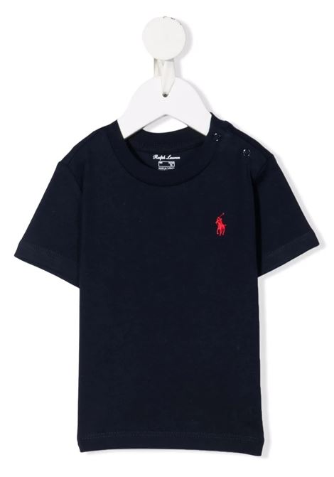 Navy Blue T-Shirt With Red Pony RALPH LAUREN KIDS | 320-832904035