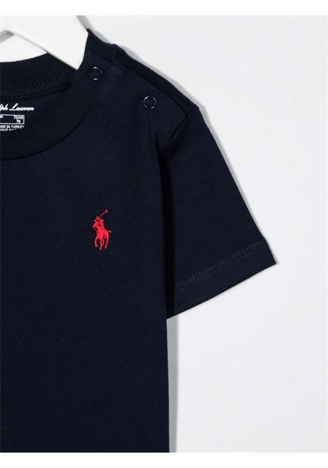 Navy Blue T-Shirt With Red Pony RALPH LAUREN KIDS | 320-832904035