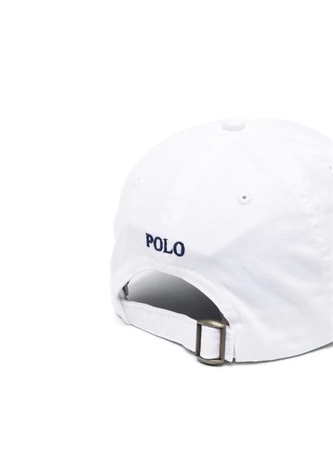 Cappello Da Baseball Bianco Con Pony Blu Navy RALPH LAUREN KIDS | 322-552489001