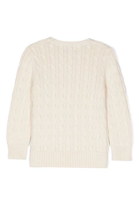 Maglia In Cotone a Trecce Crema RALPH LAUREN KIDS | 322-702674068