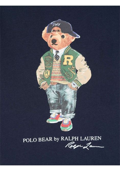 Polo Bear T-Shirt In Newport Navy Blue Cotton Jersey  RALPH LAUREN KIDS | 322-853828039