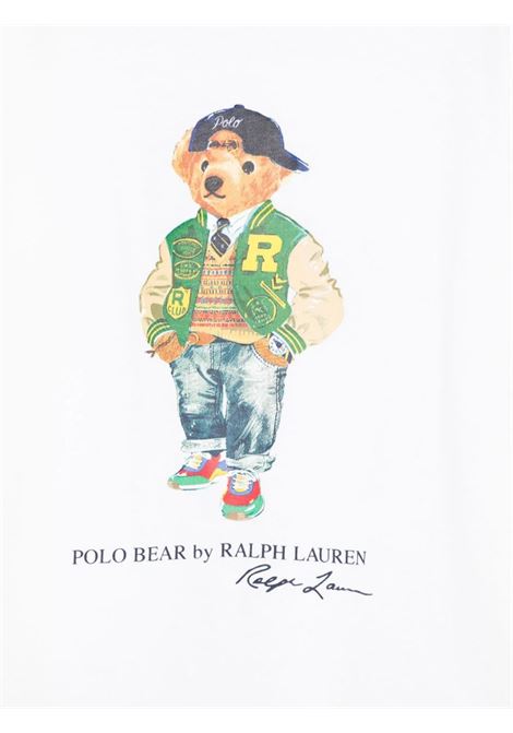 T-Shirt Polo Bear In Jersey Di Cotone Bianca RALPH LAUREN KIDS | 322-853828043