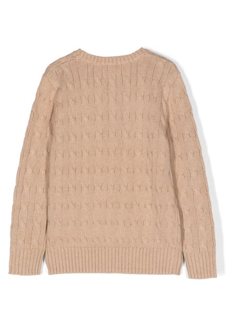 Maglia In Cotone a Trecce New Camel Melange RALPH LAUREN KIDS | 323-702674057