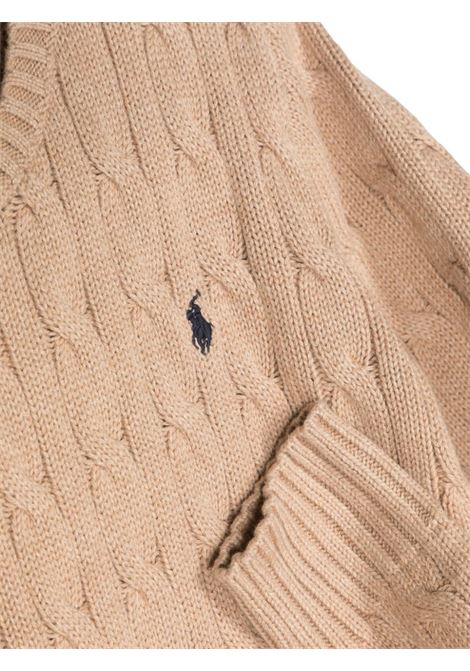 New Camel Melange Cable-Knit Cotton Sweater RALPH LAUREN KIDS | 323-702674057