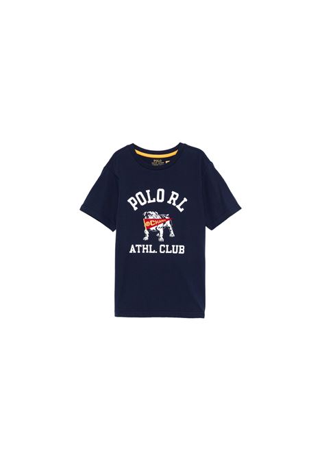 Blue T-Shirt With Print RALPH LAUREN KIDS | 323-952454001