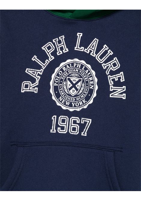 Blue and Green Hoodie with Logo RALPH LAUREN KIDS | 323-952489001