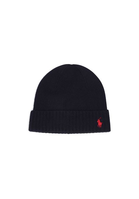 Blue Wool Beanie With Pony RALPH LAUREN KIDS | 323-953204001