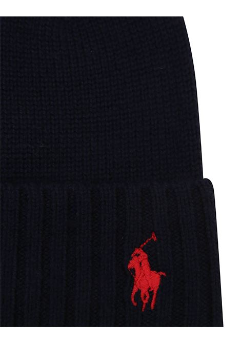 Blue Wool Beanie With Pony RALPH LAUREN KIDS | 323-953204001