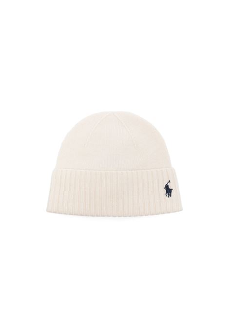 White Wool Beanie With Pony RALPH LAUREN KIDS | 323-953204003