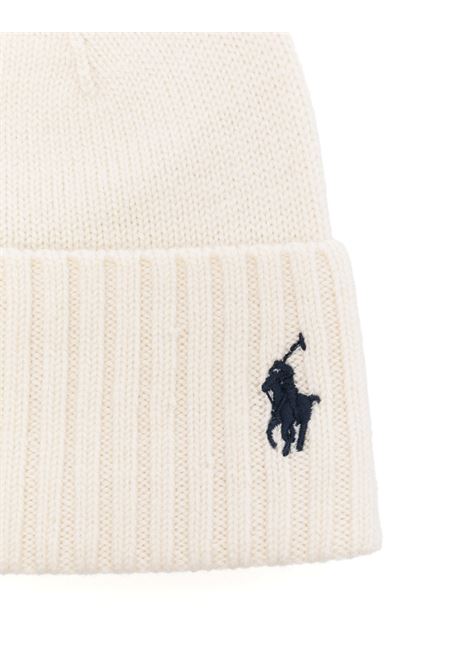 White Wool Beanie With Pony RALPH LAUREN KIDS | 323-953204003