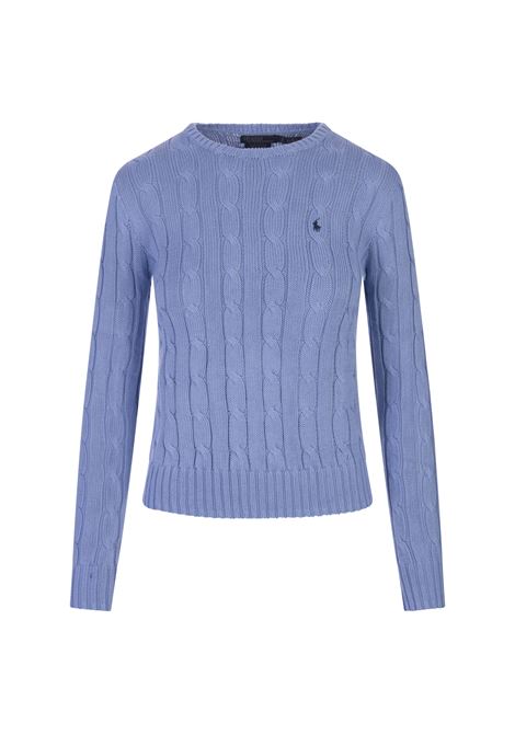 Maglione Girocollo a Trecce Azzurro RALPH LAUREN | 211-891640003