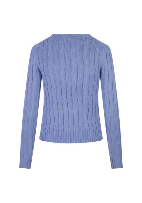 Crew Neck Sweater In Sky Blue Braided Knit RALPH LAUREN | 211-891640003