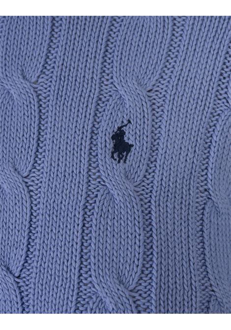 Maglione Girocollo a Trecce Azzurro RALPH LAUREN | 211-891640003