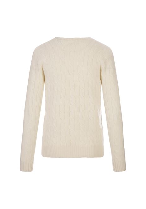 Maglia a Trecce In Lana e Cashmere Panna RALPH LAUREN | 211-910421001