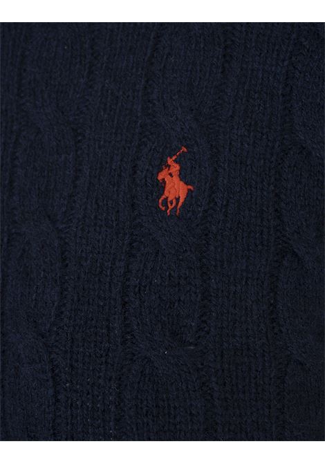 Maglia a Trecce In Lana e Cashmere Blu Cacciatore RALPH LAUREN | 211-910421003