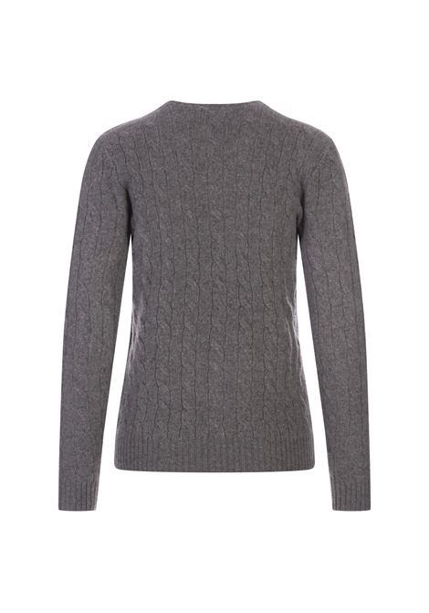 Maglia a Trecce In Lana e Cashmere Grigio Battaglione Mél RALPH LAUREN | 211-910421013