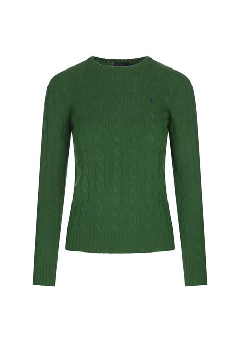 Green Wool and Cashmere Braided Sweater RALPH LAUREN | 211-910421020