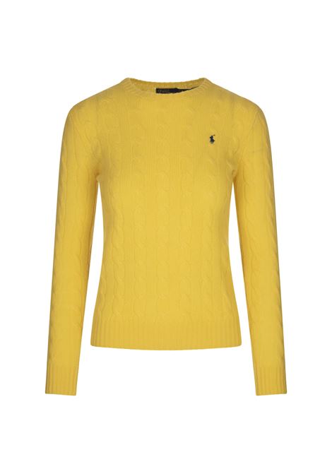 Maglia a Trecce In Lana e Cashmere Gialla RALPH LAUREN | 211-910421022