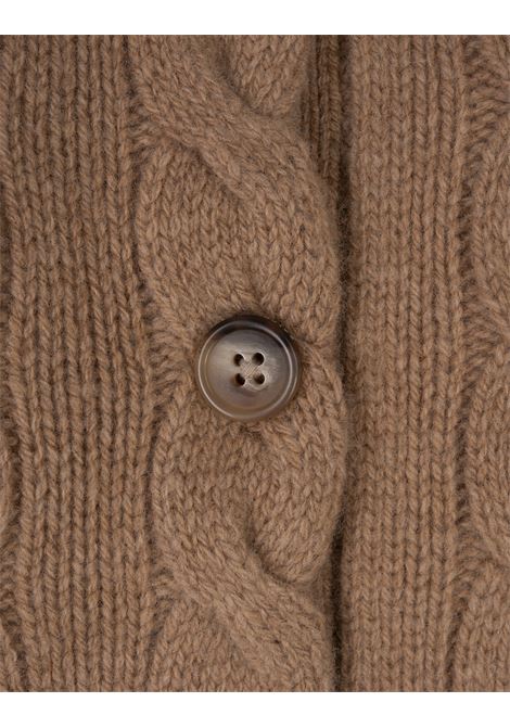 Camel Mel Collection Wool and Cashmere Braided Cardigan RALPH LAUREN | 211-910443001